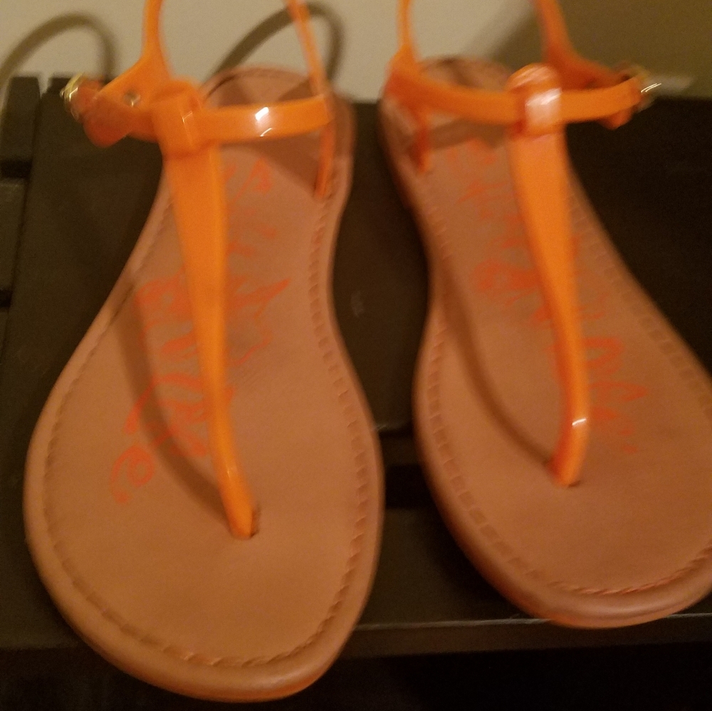 Cute orange woman's sandals size 8